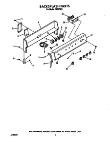 Backsplash Diagram and Parts List for F5357W0  Roper Range