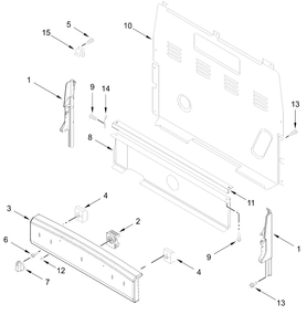 Control Panel Parts Diagram and Parts List for VREW3150RB0  Whirlpool Range