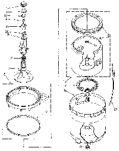 Agitator, Basket And Tub Diagram and Parts List for LA5500XTF1  Whirlpool Washer