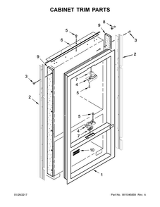 Cabinet Trim Parts Diagram and Parts List for KBFN502EPA02  KitchenAid Refrigerator