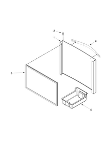 Freezer Door Parts Diagram and Parts List for WRF560SMYW01  Whirlpool Refrigerator