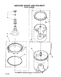 AGITATOR, BASKET AND TUB Diagram and Parts List for LA5400XSW0  Whirlpool Washer