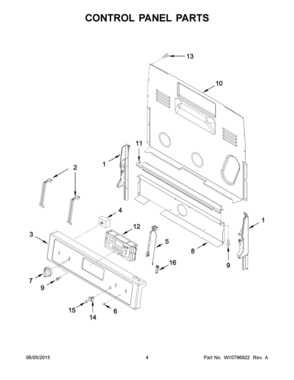 03 - CONTROL PANEL PARTS Diagram and Parts List for YWFE540H0EB0  Whirlpool Range
