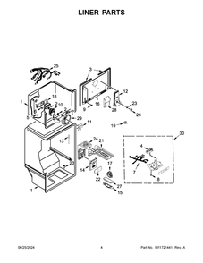 03 - Liner Parts Diagram and Parts List for WRT311FZDT04  Whirlpool Refrigerator
