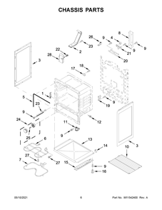Chassis Parts Diagram and Parts List for AER6303MFS3  Whirlpool Range