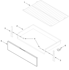 Drawer And Broiler Parts Diagram and Parts List for CRGW3484RS0  Whirlpool Range