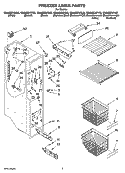 FREEZER LINER PARTS Diagram and Parts List for GS6NBEXRL03  Whirlpool Refrigerator