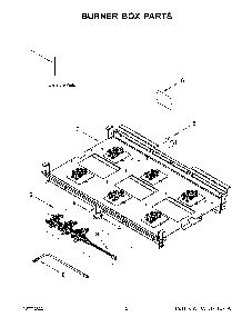 Burner Box Parts Diagram and Parts List for KFGC506JMB05  KitchenAid Range