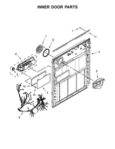 Inner Door Parts Diagram and Parts List for WDF545PAFM0  Whirlpool Dishwasher