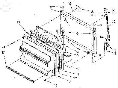Freezer Door Diagram and Parts List for ET18GKXSN0A  Whirlpool Refrigerator