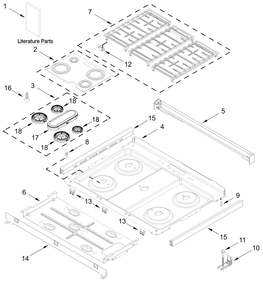 Cooktop Parts Diagram and Parts List for WSGS5030SZ0  Whirlpool Range
