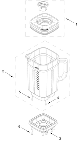 Jar Assembly Parts Diagram and Parts List for 5KSB4026BPP1,5KSB4026BAC1  Whirlpool Blender