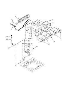 Controls And Water Inlet Parts Diagram and Parts List for 7MWTW1935DW1  Whirlpool Washer