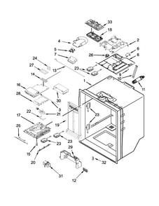Refrigerator Liner Parts Diagram and Parts List for 7WF736SDAM12  Whirlpool Refrigerator