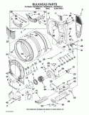 BULKHEAD PARTS Diagram and Parts List for WED95HEXL1  Whirlpool Dryer