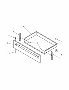 Drawer Parts Diagram and Parts List for YIES350XW2  Whirlpool Range