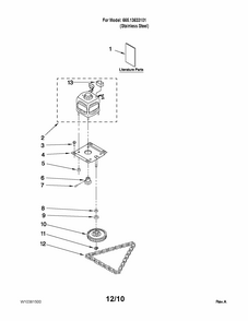 Motor And Drive Parts Diagram and Parts List for 66513633101  Kenmore Trash Compactor