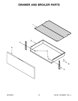 Drawer And Broiler Parts Diagram and Parts List for IGS426AS3  Whirlpool Range