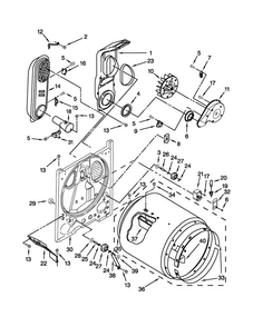 Bulkhead Parts Diagram and Parts List for WGD4850BW0  Whirlpool Dryer