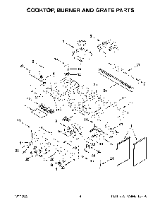 Cooktop, Burner And Grate Parts Diagram and Parts List for KFGC558JYP05  KitchenAid Range