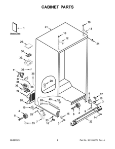 Cabinet Parts Diagram and Parts List for WRS571CIHV05  Whirlpool Refrigerator