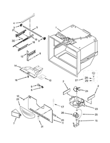 Freezer Liner Parts Diagram and Parts List for WRF540CWBW01  Whirlpool Refrigerator