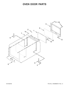 Oven Door Parts Diagram and Parts List for WOC95EC0AB04  Whirlpool Microwave