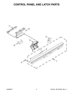 03 - Control Panel And Latch Parts Diagram and Parts List for GLB14BBANA1  Whirlpool Dishwasher