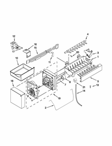 Icemaker Parts Diagram and Parts List for 59679322015  Kenmore Refrigerator
