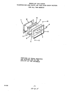 Section 2 Diagram and Parts List for 1444W2A  Roper Range