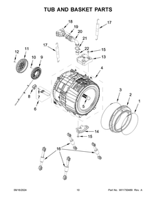 06 - Tub And Basket Parts Diagram and Parts List for WFW6720RU0  Whirlpool Washer