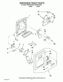 DISPENSER FRONT PARTS Diagram and Parts List for ED5KVEXVQ04  Whirlpool Refrigerator