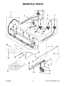 Manifold Parts Diagram and Parts List for WFG525S0JB2  Whirlpool Range