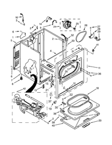 Cabinet Parts Diagram and Parts List for 11075132411  Kenmore Dryer