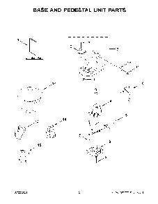 Base And Pedestal Unit Parts Diagram and Parts List for 5KSM3311XDBM0  KitchenAid Mixer