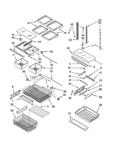 Shelf Parts Diagram and Parts List for 10672003010  Kenmore Refrigerator