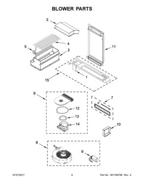 04 - BLOWER PARTS Diagram and Parts List for JES1750FB0  Whirlpool Range