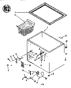 Cabinet Diagram and Parts List for ED050FXGW03  Whirlpool Freezer