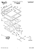 COOKTOP PARTS Diagram and Parts List for GJP84201  Whirlpool Range