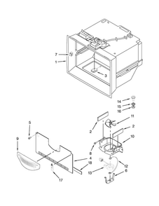 Freezer Liner Parts Diagram and Parts List for WRF736SDAB12  Whirlpool Refrigerator