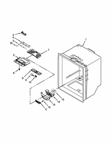 Refrigerator Liner Parts Diagram and Parts List for 59679219012  Kenmore Refrigerator