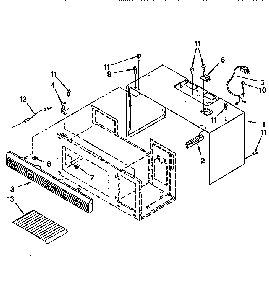 Cabinet Diagram and Parts List for MH7155XBZ0  Whirlpool Microwave