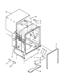 Tub And Frame Parts Diagram and Parts List for WDT710PAYW5  Whirlpool Dishwasher