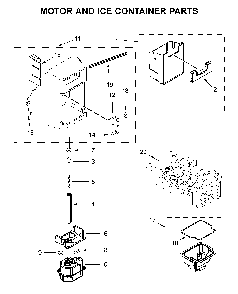 Motor and ice container parts Diagram and Parts List for 10651339710  Kenmore Refrigerator