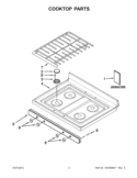 Part Location Diagram of W10457443 Whirlpool Cooktop - White