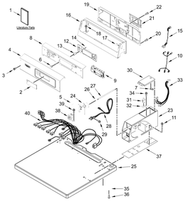 Top And Console Parts Diagram and Parts List for MDE20PDFYW0  Whirlpool Dryer