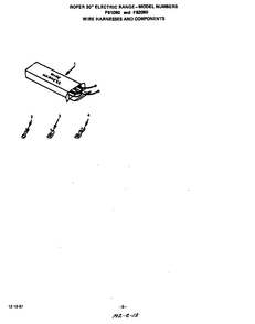Wire Harness And Components Diagram and Parts List for F9208*0  Roper Range