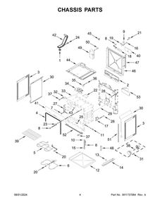 03 - Chassis Parts Diagram and Parts List for WEE515S0LW3  Whirlpool Range