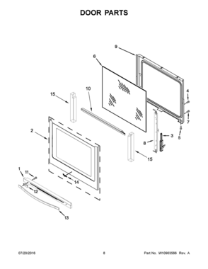 05 - DOOR PARTS Diagram and Parts List for YWFE770H0FZ0  Whirlpool Range