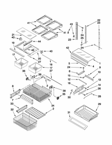 Shelf Parts Diagram and Parts List for 59679323014  Kenmore Refrigerator